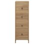 Cómoda de madera maciza de teca 30x30x90 cm