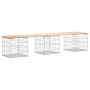 Banco de jardín diseño gaviones madera maciza pino 203x44x42 cm