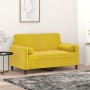 Cojines decorativos 2 uds terciopelo amarillo 15x50 cm