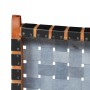 Silla plegable con rayas cruzadas cuero auténtico negro