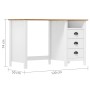 Escritorio Hill con 3 cajones madera de pino 120x50x74 cm
