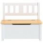 Banco de almacenaje para niños MDF blanco y beige 60x30x55 cm