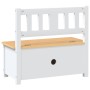 Banco de almacenaje para niños MDF blanco y beige 60x30x55 cm
