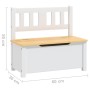 Banco de almacenaje para niños MDF blanco y beige 60x30x55 cm