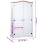 Armario madera de pino Mexicano estilo Corona blanco 2 puertas