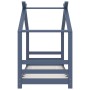 Estructura de cama infantil madera maciza pino gris 70x140 cm