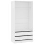 Armario de madera contrachapada blanco 100x50x200 cm