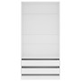 Armario de madera contrachapada blanco 100x50x200 cm