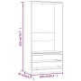 Armario madera contrachapada color roble ahumado 100x50x200 cm