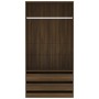 Armario madera contrachapada marrón roble 100x50x200 cm