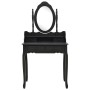 Juego de tocador y taburete madera paulownia negro 75x69x140 cm