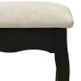Juego de tocador y taburete madera paulownia negro 75x69x140 cm