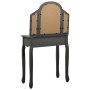 Tocador y taburete madera de paulownia gris 65x36x128 cm