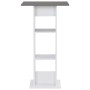 Mesa alta de cocina blanco y gris antracita 60x60x110 cm