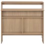 Mesa alta de bar con 2 tableros roble 130x40x120 cm