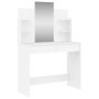 Tocador con espejo blanco 96x39x142 cm
