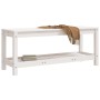 Banco de jardín madera maciza de pino blanco 108x35x45 cm