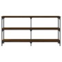 Mesa consola madera de ingeniería marrón roble 150x29x75 cm