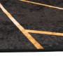Alfombra lavable antideslizante negro y dorado 120x180 cm