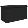 Banco con almacenaje madera de ingeniería negro 82x42x45 cm