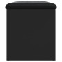Banco con almacenaje madera de ingeniería negro 82x42x45 cm