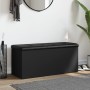 Banco con almacenaje madera de ingeniería negro 102x42x45 cm
