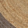 Alfombra hecha a mano de yute con borde gris 120 cm