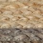 Alfombra hecha a mano de yute con borde gris 120 cm