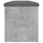 Banco almacenaje madera ingeniería gris hormigón 102x42x45 cm