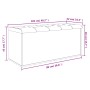 Banco almacenaje madera ingeniería gris hormigón 102x42x45 cm