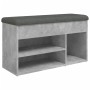 Banco zapatero madera de ingeniería gris hormigón 82x32x45,5 cm