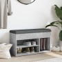 Banco zapatero madera de ingeniería gris hormigón 82x32x45,5 cm
