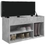 Banco zapatero madera de ingeniería gris hormigón 82x32x45,5 cm