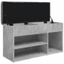 Banco zapatero madera de ingeniería gris hormigón 82x32x45,5 cm