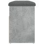 Banco zapatero madera de ingeniería gris hormigón 82x32x45,5 cm