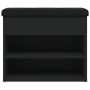 Banco zapatero madera de ingeniería negro 62x32x50 cm
