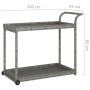 Carrito de bar ratán sintético gris 100x45x83 cm