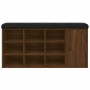 Banco zapatero madera de ingeniería marrón roble 102x32x50 cm