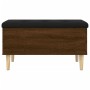 Banco con almacenaje madera ingeniería roble marrón 82x42x46 cm