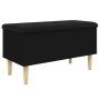 Banco con almacenaje madera de ingeniería negro 82x42x46 cm