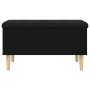 Banco con almacenaje madera de ingeniería negro 82x42x46 cm