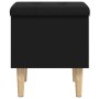 Banco con almacenaje madera de ingeniería negro 42x42x46 cm