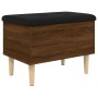 Banco con almacenaje madera ingeniería roble marrón 62x42x46 cm