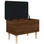 Banco con almacenaje madera ingeniería roble marrón 62x42x46 cm