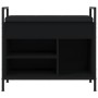 Banco zapatero madera de ingeniería negro 65,5x32x57,5 cm
