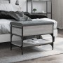 Banco zapatero madera de ingeniería gris Sonoma 62x42x45 cm