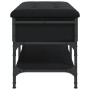 Banco zapatero madera de ingeniería negro 82x42x45 cm