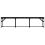 Banco de comedor acero y cuero sintético negro 186x32x45 cm