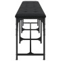 Banco de comedor acero y cuero sintético negro 186x32x45 cm