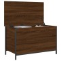 Banco almacenaje madera ingeniería marrón roble 80x42,5x50 cm